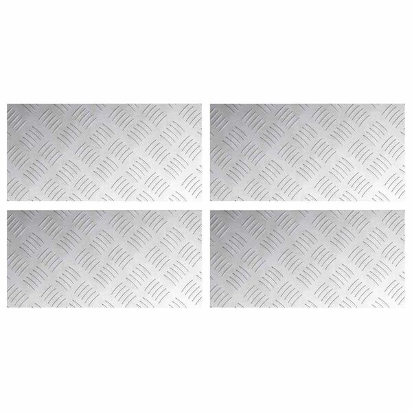 vidaXL Stopień Prostokątny 4 pcs Srebrny 40 x 20 cm Aluminium