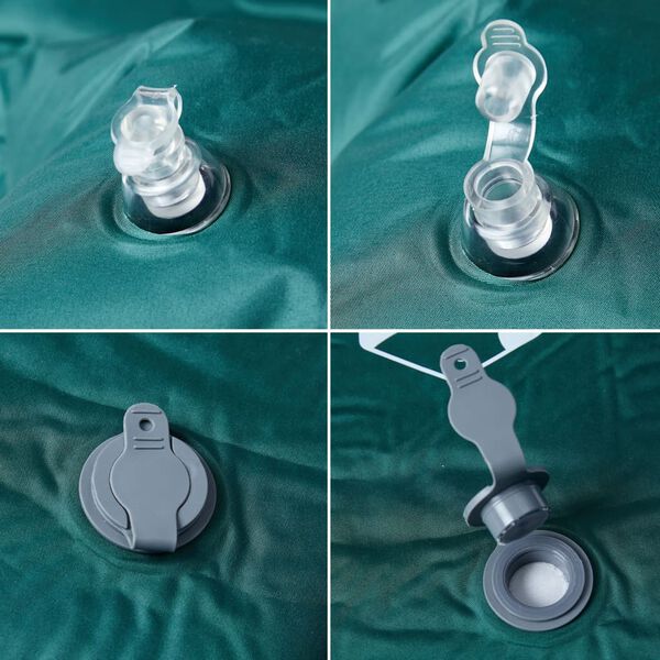 vidaXL Materac samopompujący z poduszką, 1-osobowy, zielony