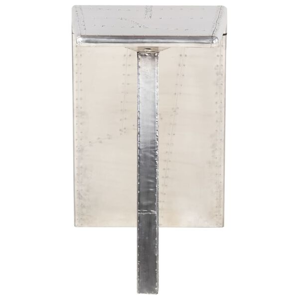 vidaXL Biurko Aviator, srebrne, 112 x 50 x 76 cm, metalowe