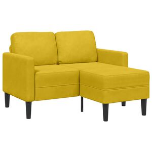 vidaXL Sofa 2-osobowa z szezlongiem w kształcie litery L, ż&oacute;łta, 125cm