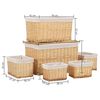 vidaXL 6-cz. zestaw koszy z możliwością chowania, naturalna wiklina
