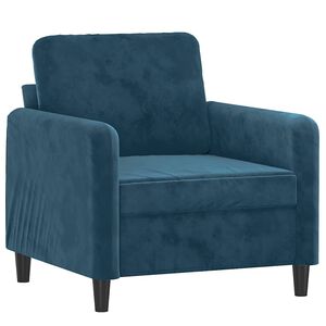 vidaXL Fotel, niebieski, 60 cm, obity aksamitem