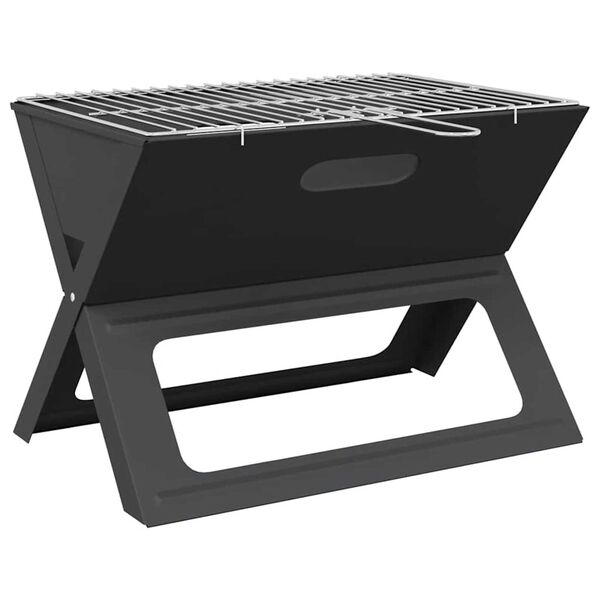 vidaXL Grill na świeżym powietrzu Czarny 46 x 30 x 31 cm Stal