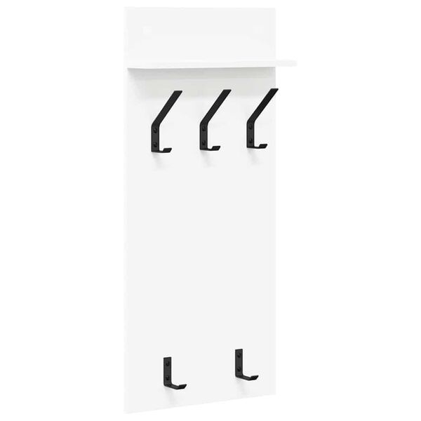vidaXL Wieszak na płaszcze montowany na ścianie Biały 40 x 10 x 90 cm