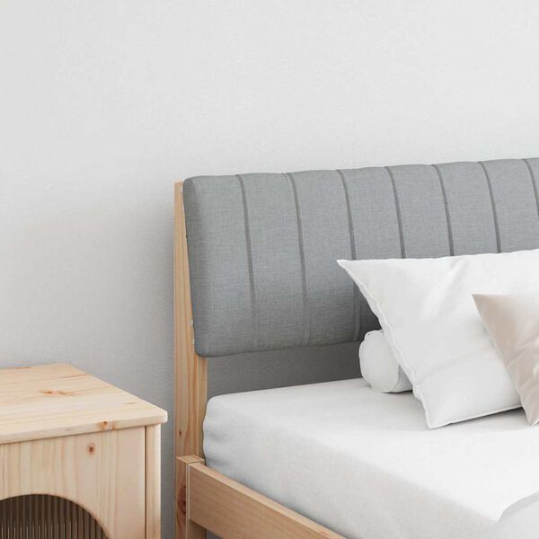 vidaXL Tapicerowane wezgłowie Jasnoszary 200 cm Lite drewno sosnowe