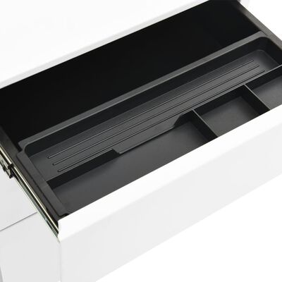 vidaXL Mobilna szafka kartotekowa, biała, 39x45x60 cm, stalowa