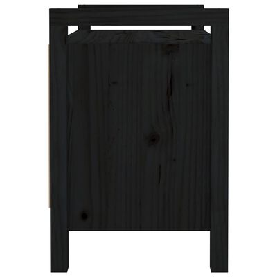 vidaXL Ławka do przedpokoju, czarna, 80x40x60 cm, lite drewno sosnowe