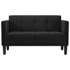 vidaXL Sofa dwuosobowa Czarna 111 cm Aksamit