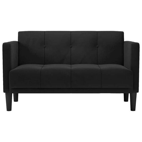 vidaXL Sofa dwuosobowa Czarna 111 cm Aksamit