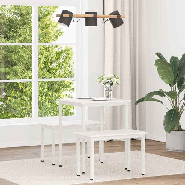 vidaXL St&oacute;ł jadalny Biały 60 x 60 x 75 cm Lite drewno sosnowe