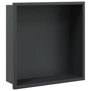 vidaXL Wnęka prysznicowa, czarna matowa, 32x32x9 cm, stal nierdzewna