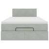 vidaXL Ł&oacute;żko otomana z materacem, jasnoszary, 120x190 cm, aksamit