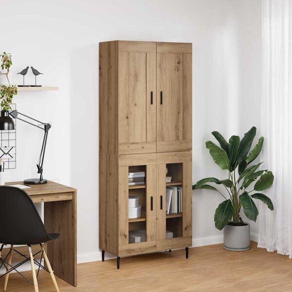 vidaXL Highboard 2 pcs Dąb rzemieślniczy Materiał drewnopochodny