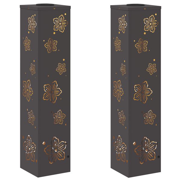 vidaXL Słoneczna LED lampa na ścieżkę 2 pcs Czarny