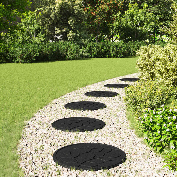 vidaXL Kamień kroczący 6 pcs Czarny &Oslash; 44 x 2 cm Guma