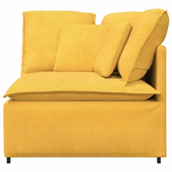 vidaXL Modułowy Narożnik Sofa z Poduszkami Jasnożółty 100 cm