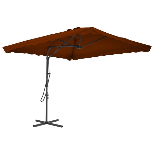 vidaXL Parasol ogrodowy na stalowym słupku, terakota, 250x250x230 cm