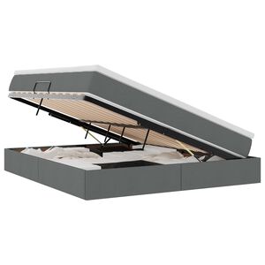 vidaXL Ł&oacute;żko z miejscem na przechowywanie i materacem Ciemnoszary