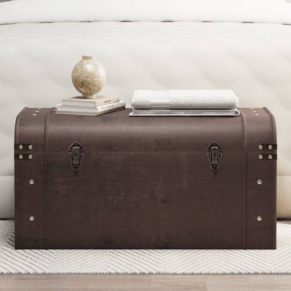 vidaXL Skrzynia z zatrzaskami, ciemnobrązowa, 79,5x39,5x39,5 cm