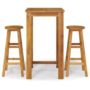 vidaXL 3-częściowy zestaw mebli barowych, lite drewno akacjowe