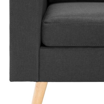 vidaXL 3-osobowa sofa z podnóżkiem, ciemoszara, tapicerowana tkaniną
