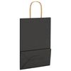 vidaXL Torby papierowe 50 szt. z uchwytami Czarne 21x11x31 cm