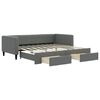 vidaXL Sofa rozsuwana z szufladami, ciemnoszara, 100x190 cm, tkanina