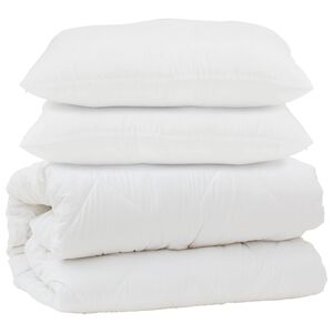 vidaXL Kołdra z poduszką 3 pcs Biały Mikrofibra