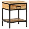 vidaXL Stolik nocny Brązowy 40 x 35 x 50 cm Lite drewno mango i metal