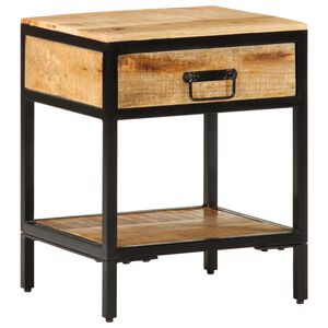 vidaXL Stolik nocny Brązowy 40 x 35 x 50 cm Lite drewno mango i metal