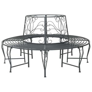 vidaXL Ławka Drzewna 8 -osobowy &Oslash; 160 x 89 cm steel Srebrnoszary