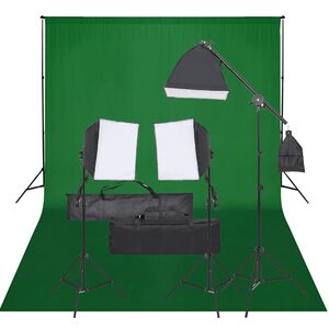 vidaXL Fotograficzny zestaw studyjny z lampami i tłem
