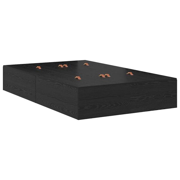 vidaXL Rama łóżka z miejscem na przechowywanie Czarny Dąb 120 x 200 cm