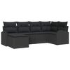 vidaXL Zestaw Sof z poduszką z przechowywaniem 6 pcs Czarny polirattan