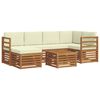 vidaXL Zestawy sof 7 pcs Naturalny i Kremowy Lite Drewno Akacji