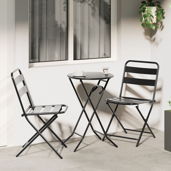 vidaXL Zestaw bistro 3 pcs Antracyt Stal