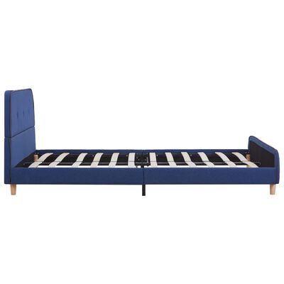 vidaXL Rama łóżka, niebieska, tapicerowana tkaniną, 140 x 200 cm