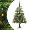 vidaXL Sztuczna choinka Ze LED Lights Zielony 150 cm PVC i Metal