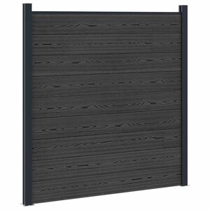 vidaXL Panel ogrodzeniowy WPC i aluminium Czarny