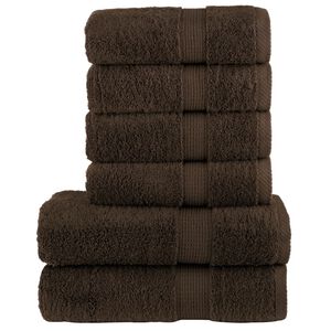 vidaXL 6-częściowy zestaw ręcznik&oacute;w premium SOLUND, brązowy, 600 g/cm&sup2;