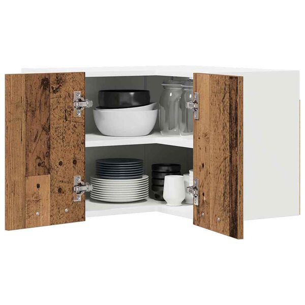 vidaXL Szafka wisząca Stare Drewno i Biały 57 x 57 x 40 cm