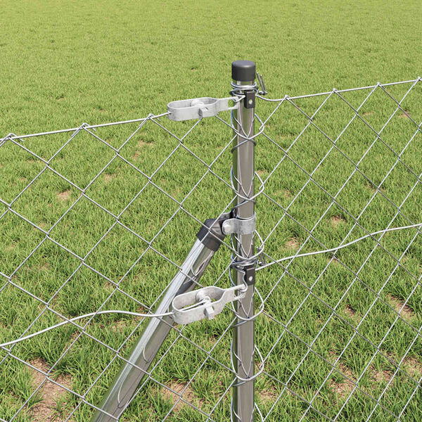 vidaXL Słupek ogrodzeniowy. Srebrny 10 x 0,8 m (siatka 60 x 60 mm)