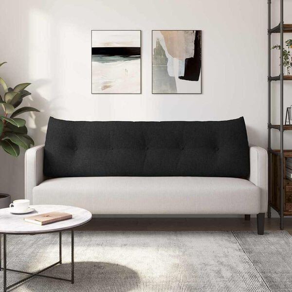 vidaXL Poduszka na plecy Czarny 160 x 24 x 50 cm tkanina