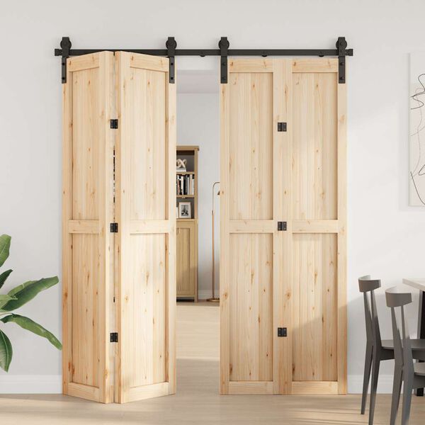 vidaXL System do montażu drzwi przesuwnych, 183 cm, stal, czarny