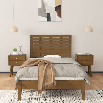 vidaXL Wezgłowie łóżka, miodowy brąz, 81x3x63 cm, lite drewno sosnowe