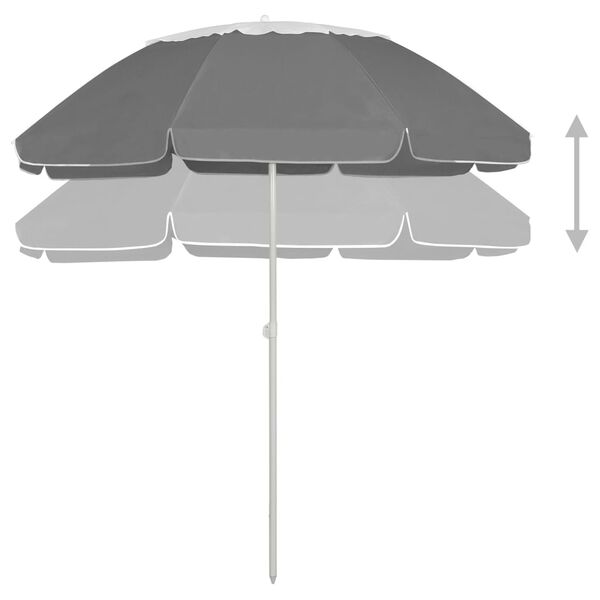 vidaXL Parasol plażowy, antracytowy, 300 cm