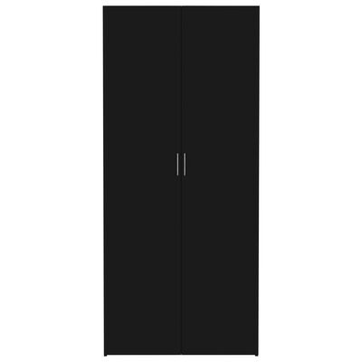 vidaXL Szafa, czarna, 80 x 35,5 x 180 cm, płyta wiórowa
