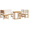 vidaXL Zestaw Ławka Ogrodowa 4 pcs Brązowy Lite Drewno Akacji