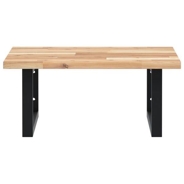 vidaXL Półka ścienna pod umywalkę, stal i lite drewno akacjowe