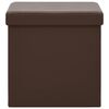 vidaXL Składany stołek ze schowkiem, brązowy, PVC